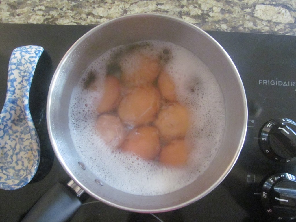 in boiling water